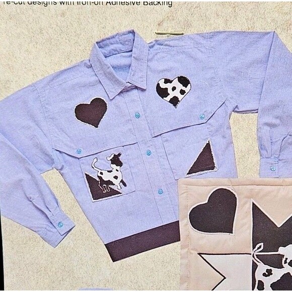 Vtg Complete Kit with Iron- on Adhesive Backing Cow Theme Stan Rising Co. 1993 - Picture 4 of 7